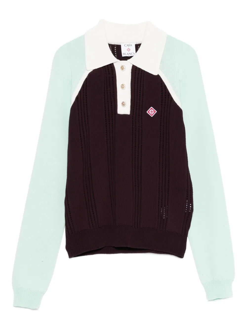 Casablanca colourblock polo top | Red | Image 1