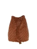 DRAGON DIFFUSION Pompom Double Jump leather bucket bag - Brown
