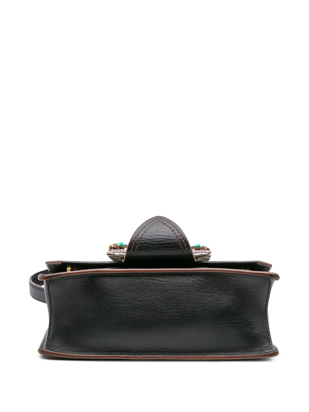 Pre-owned Miu Miu 2010-2025 Goatskin Madras Soft Calf Crystal Embellished Crossbody Bag In Black