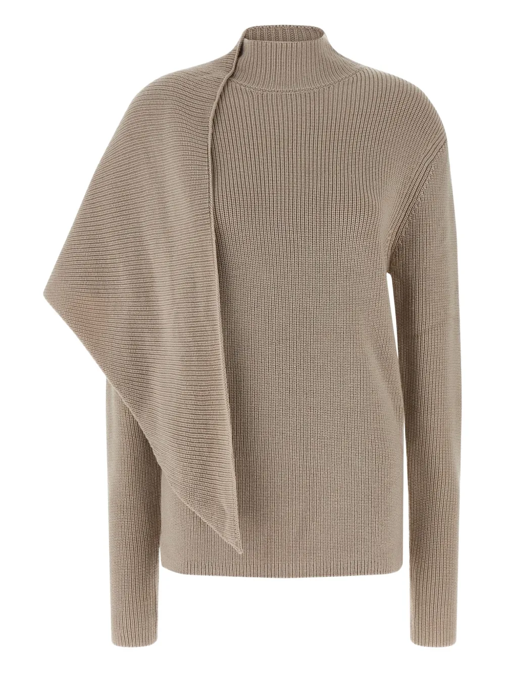 Entire Studios Wrap Turtleneck Sweater In Neutral
