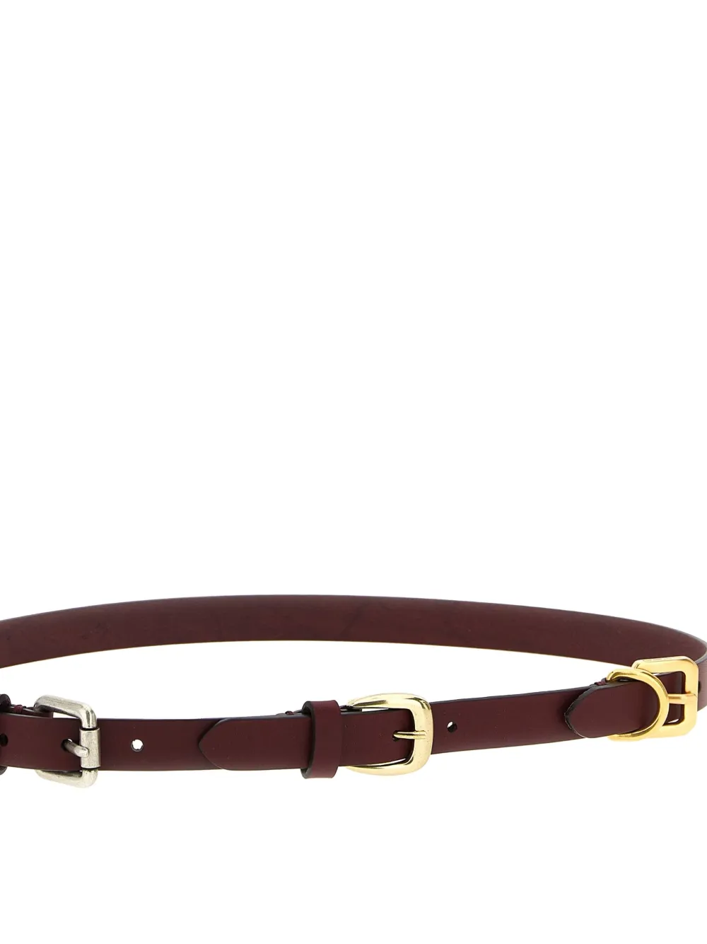 Etro Adjustable Triple Buckle Belt With Metal Hardware In Brown