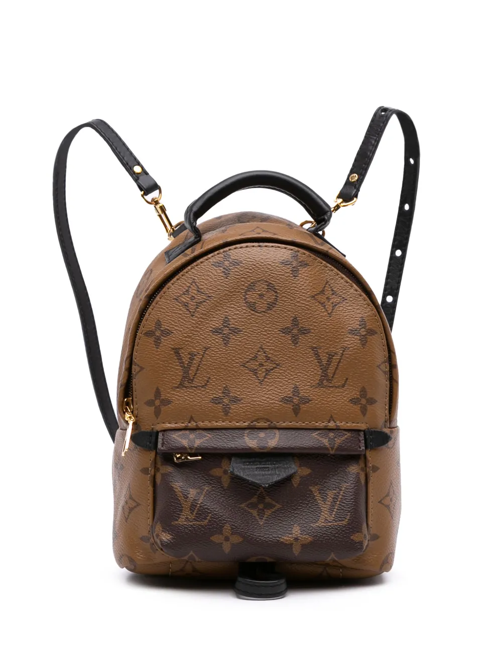 Pre-owned Louis Vuitton 2017 Monogram Reverse Mini Palm Springs Backpack In Brown
