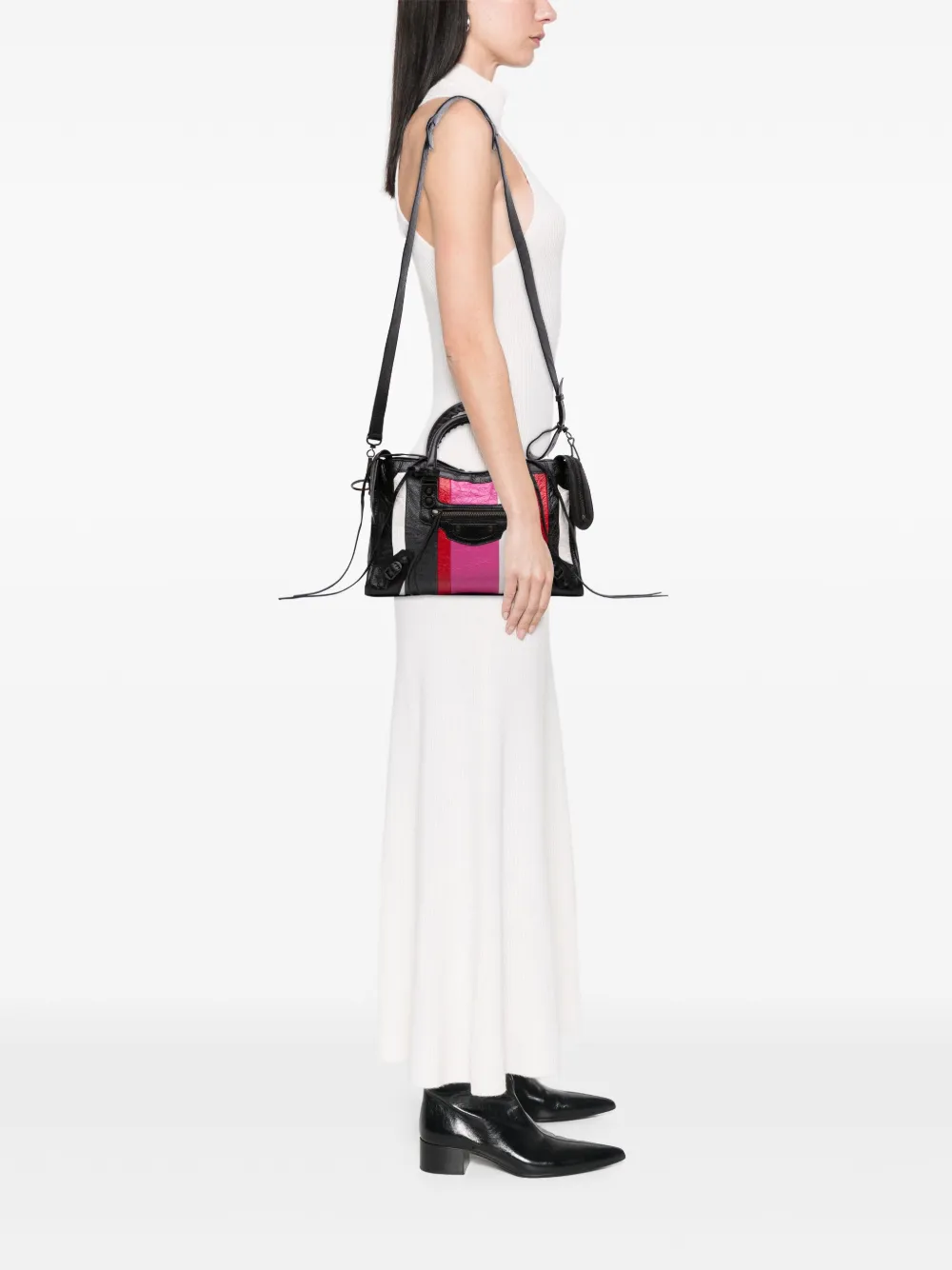 Balenciaga Pre-Owned 2018 Small Lambskin Motocross Striped Classic City satchel | Pre-Owned | Image 2