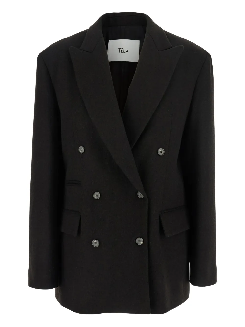 Tela Frost double-breasted blazer | Black | Image 1
