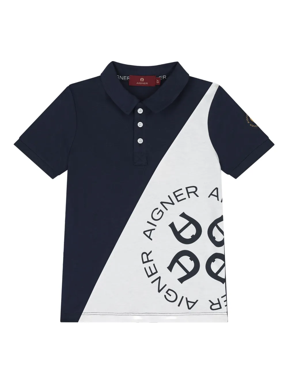 Aigner Kids colourblock logo polo shirt | Blue | Image 1