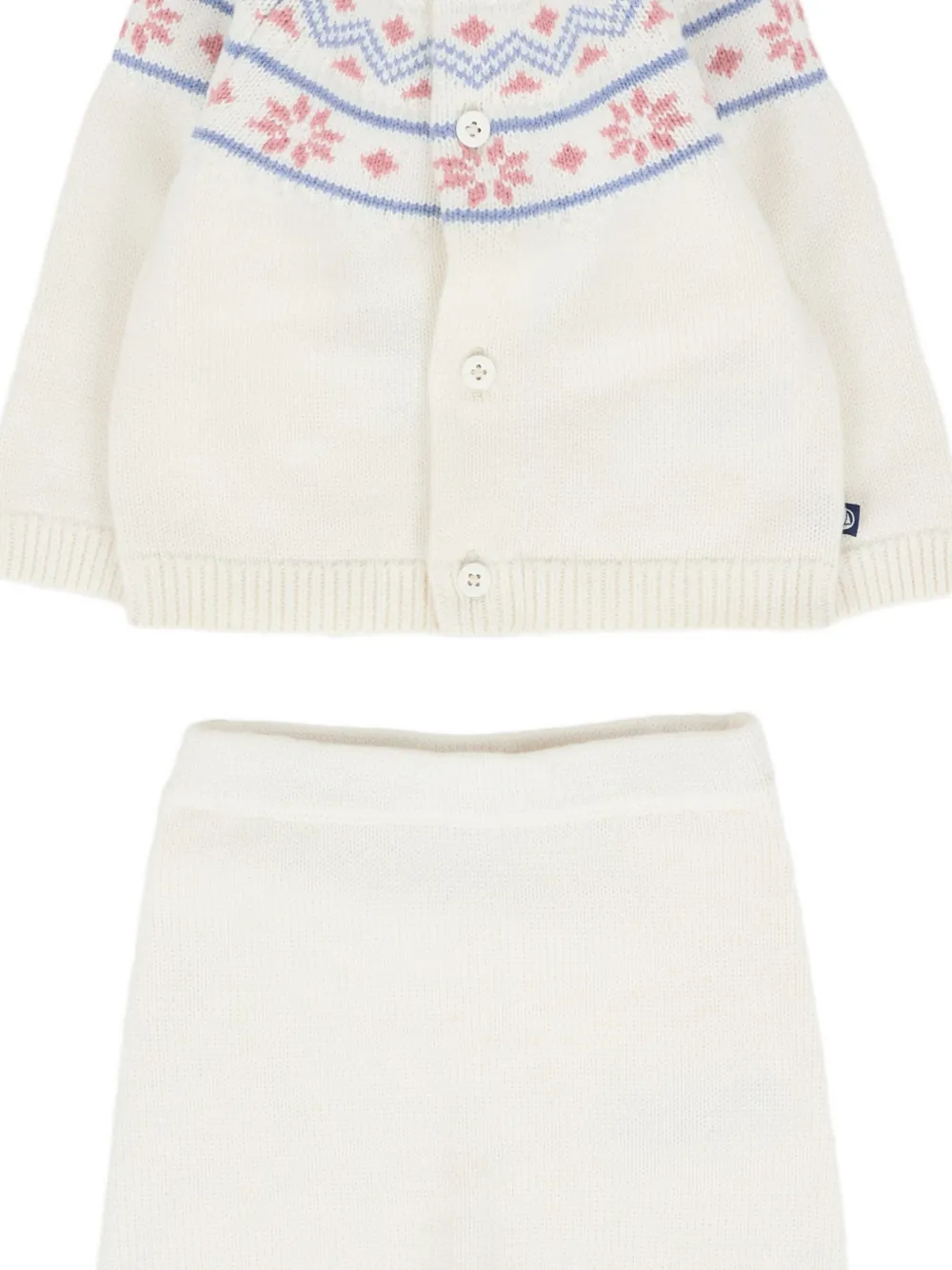 Petit Bateau Fair Isle-pattern Trousers Set In Neutral