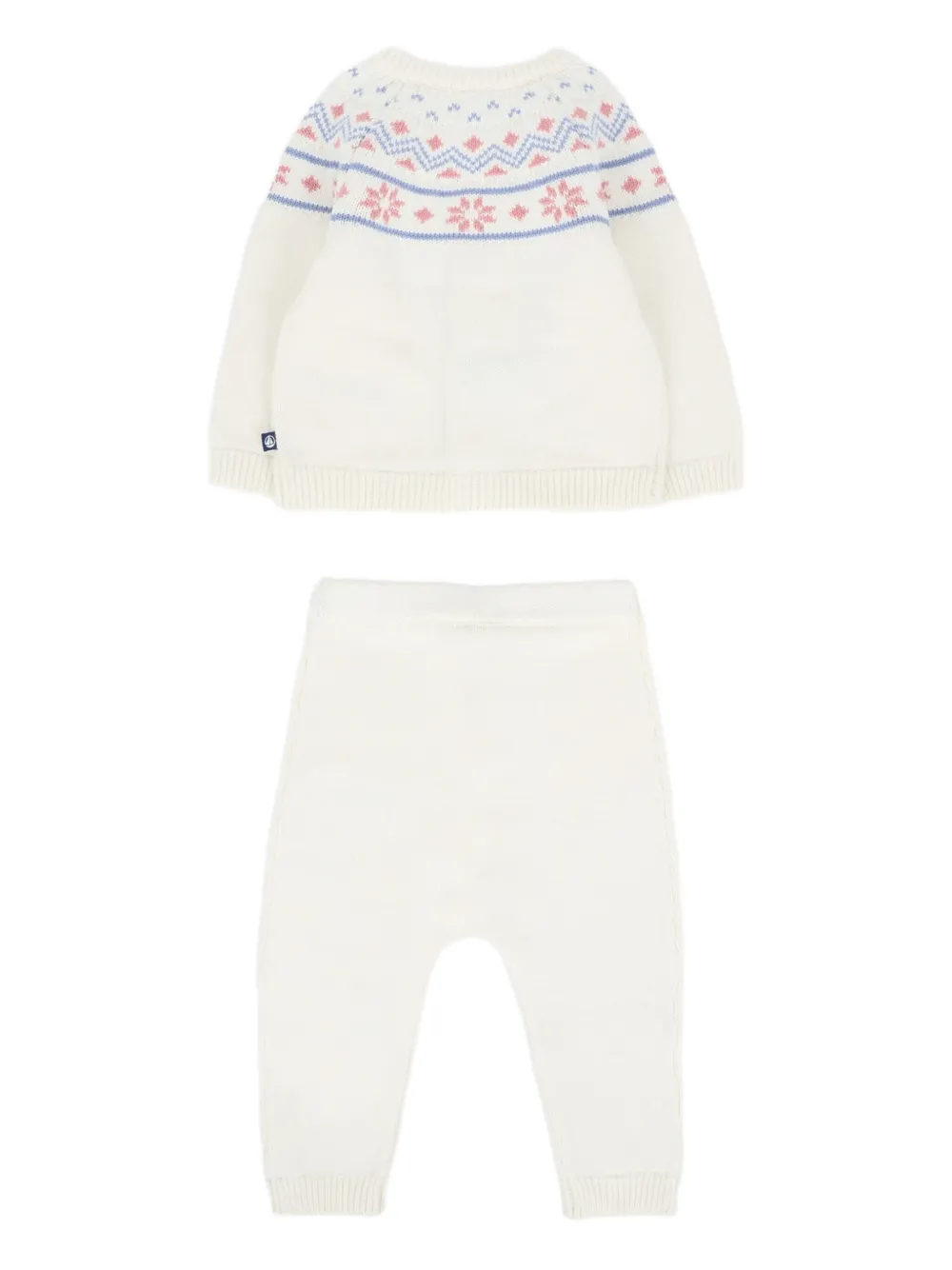 Petit Bateau Fair Isle-pattern Trousers Set In Neutral