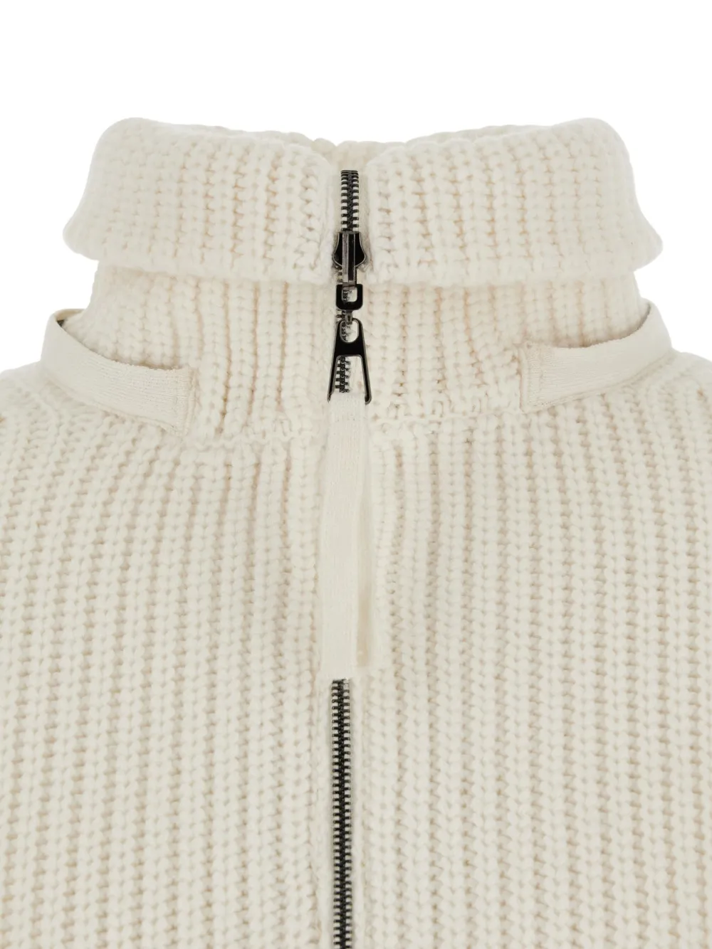 P.a.r.o.s.h Ribbed-knit Hooded Jacket In Neutral