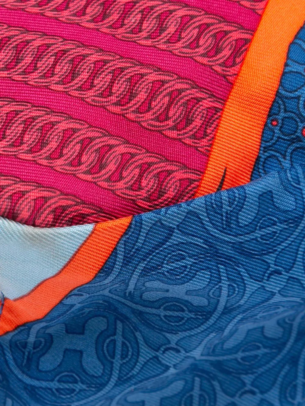 Pre-owned Hermes 2014 Silk Carre En Cravates Fourbi 25 Bag Insert Pouch In Blue