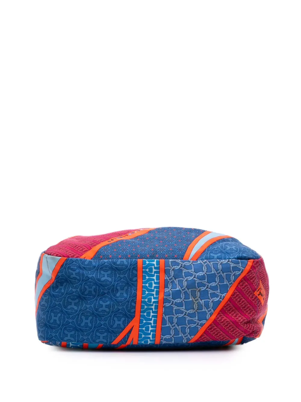 Pre-owned Hermes 2014 Silk Carre En Cravates Fourbi 25 Bag Insert Pouch In Blue