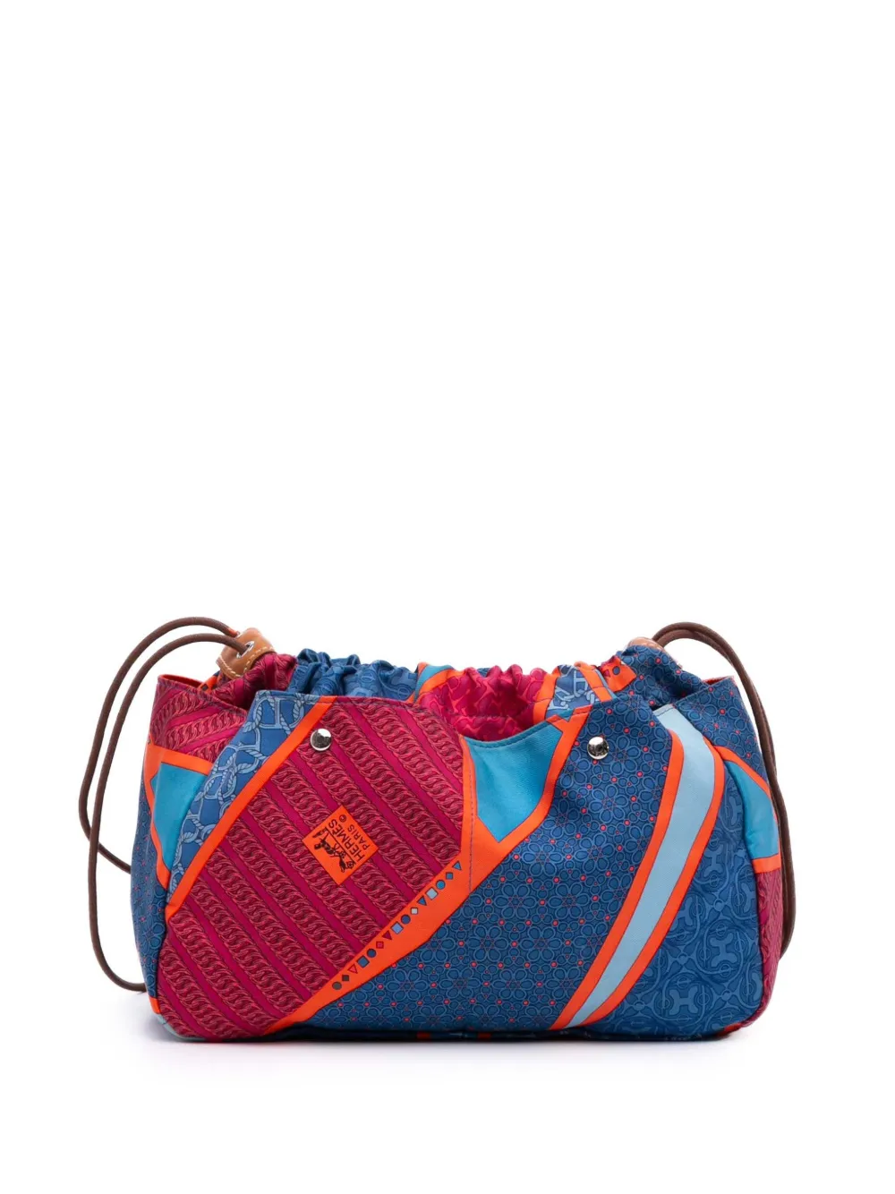 Pre-owned Hermes 2014 Silk Carre En Cravates Fourbi 25 Bag Insert Pouch In Blue