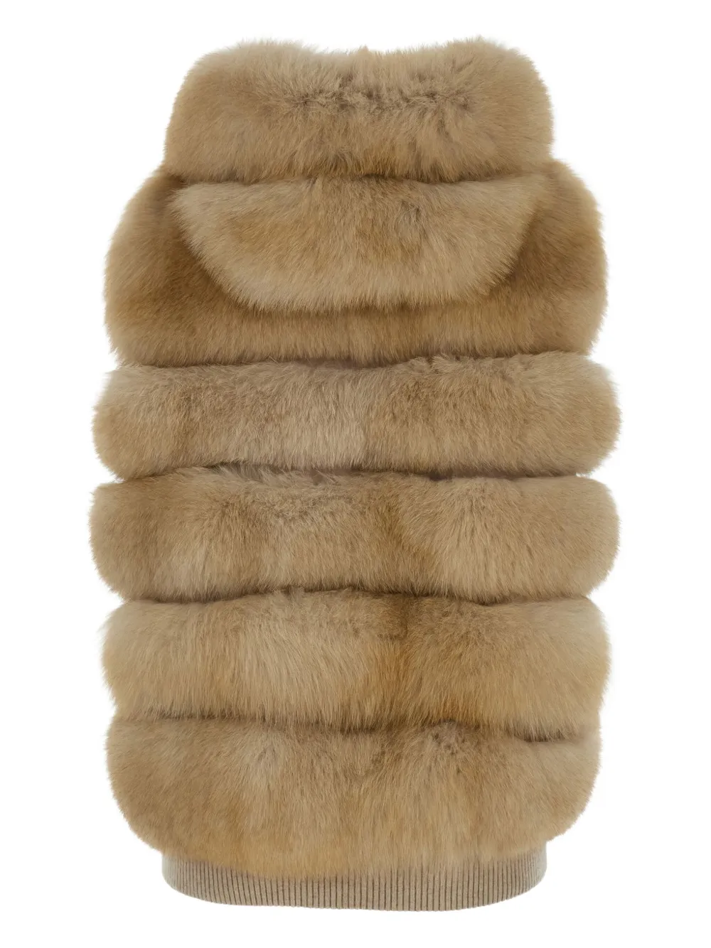 Suprema Hooded Fur-panel Vest In Neutral