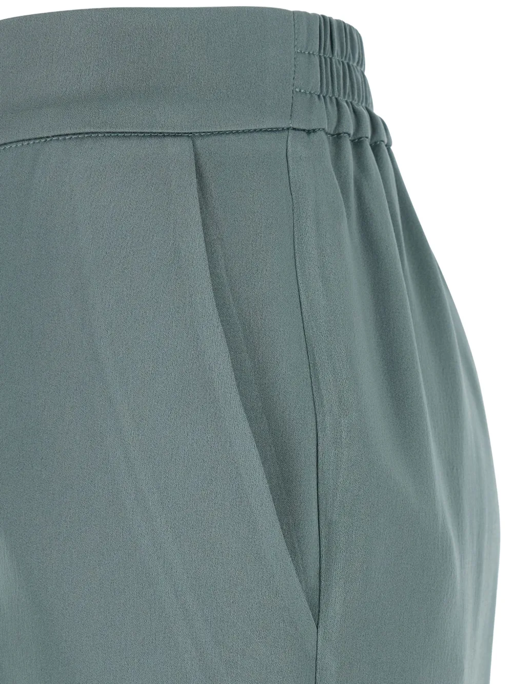 Semicouture Blue Trousers With Elastic Waist And Front Pleats In Fabric Woman In Green