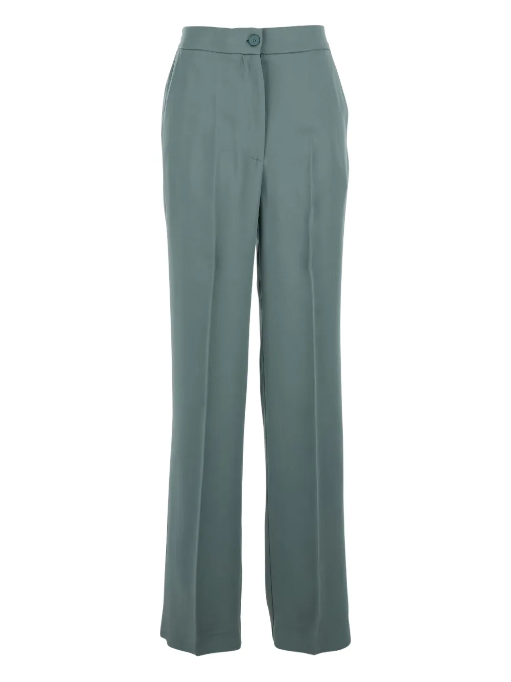 Semicouture Blue Trousers With Elastic Waist And Front Pleats In Fabric Woman In Green