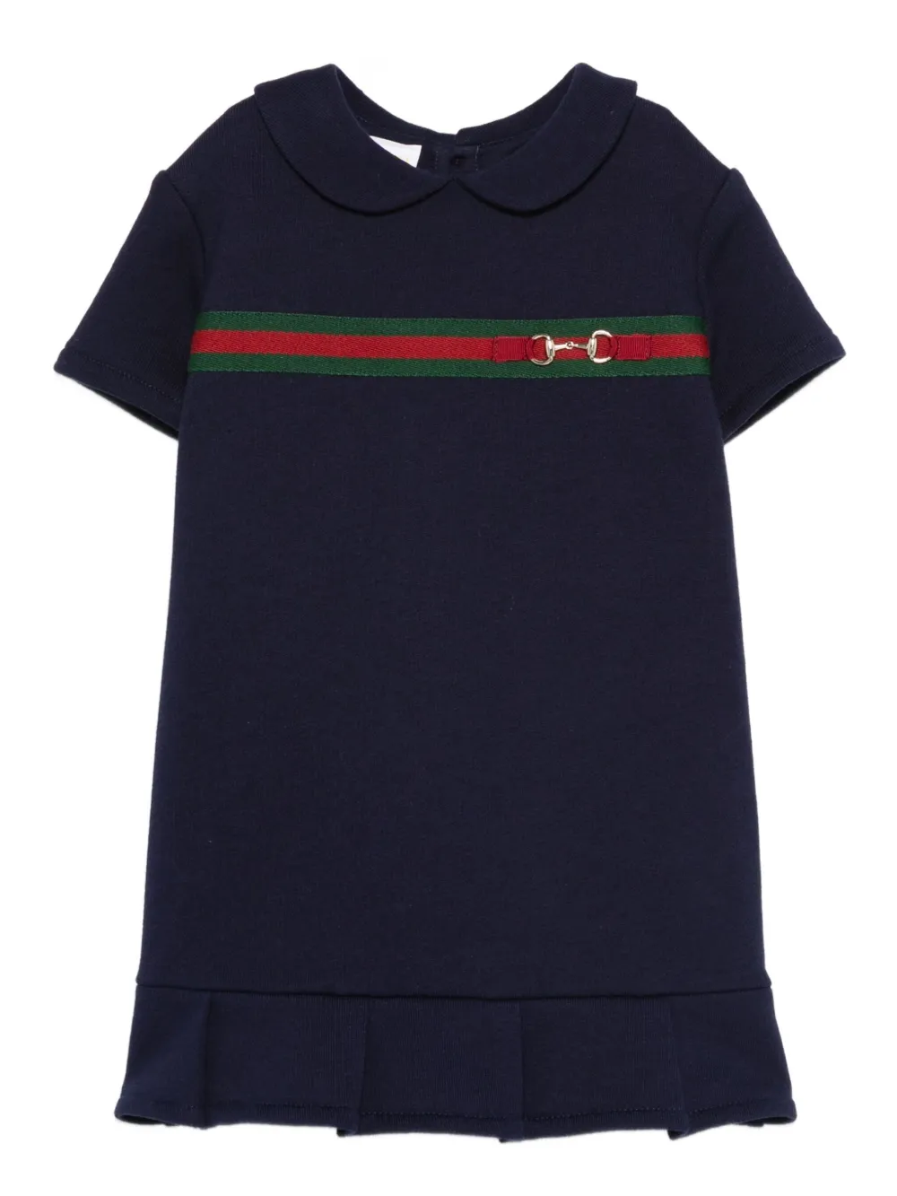 Gucci Kids Web Stripe ruffled dress | Blue | Image 1