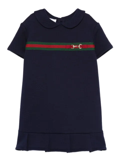 Gucci Kids Web Stripe ruffled dress
