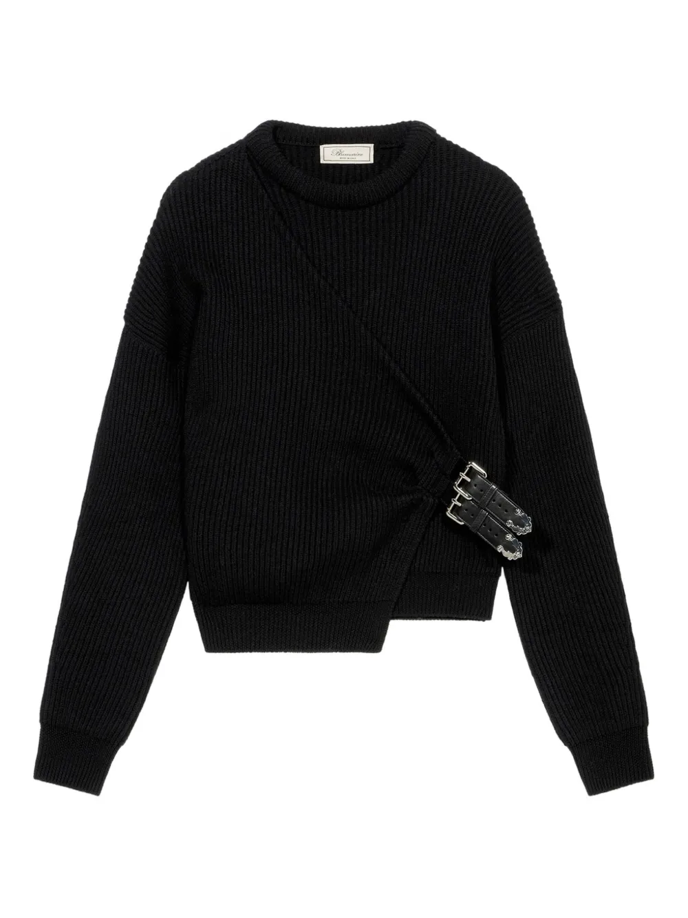Blumarine ribbed buckle-fastening sweater | Black | Image 1