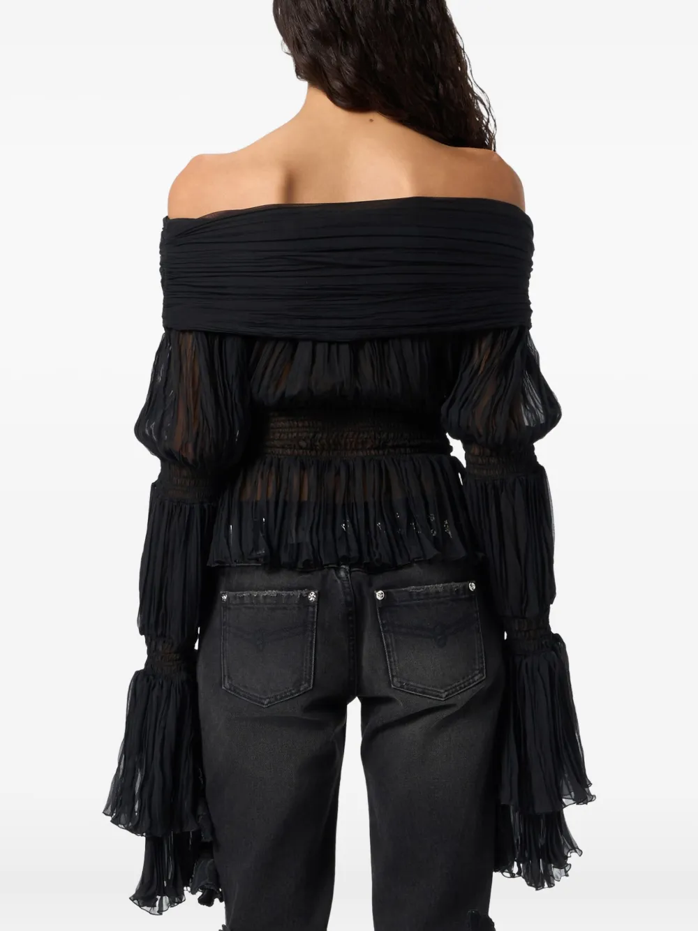 Blumarine Off-shoulder top Zwart