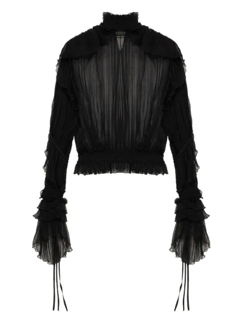 Blumarine high-neck lace blouse