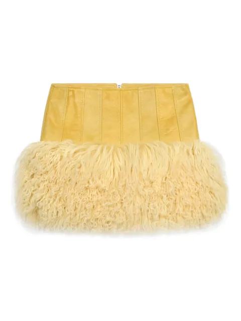 Blumarine fur-trimmed mini skirt
