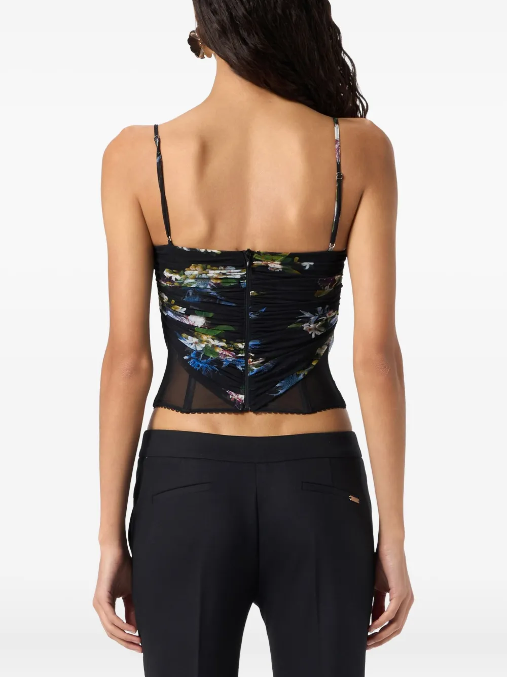 Blumarine Top met bloemenprint Zwart