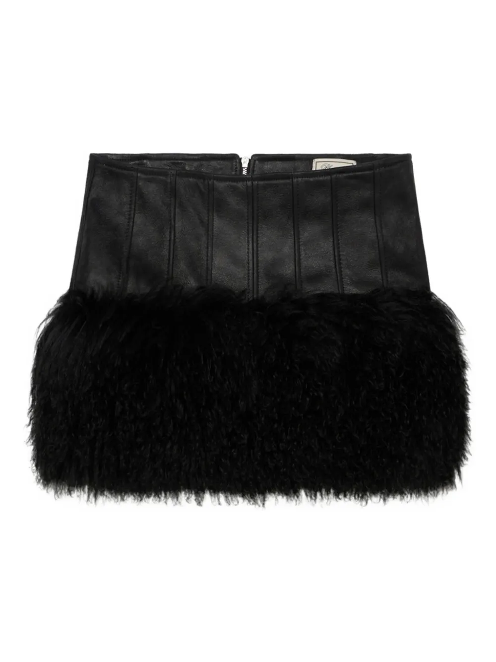 Blumarine faux-fur trim mini skirt | Black | Image 1
