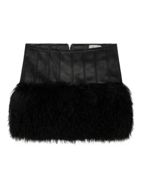 Blumarine falda corta con ribete de pelo