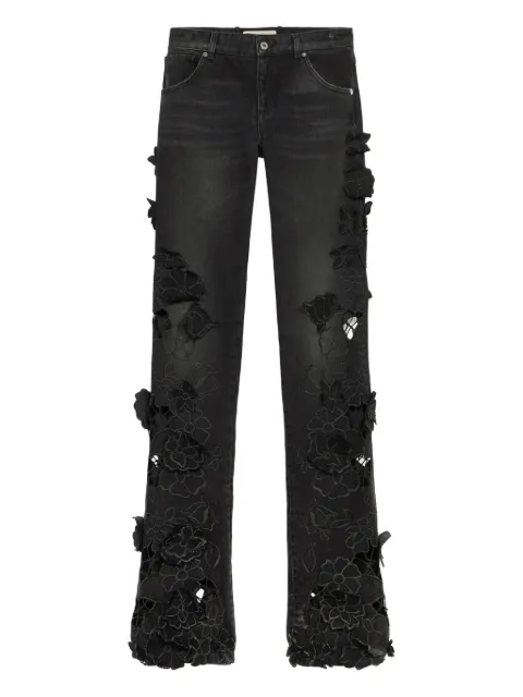 Blumarine floral-embelished jeans