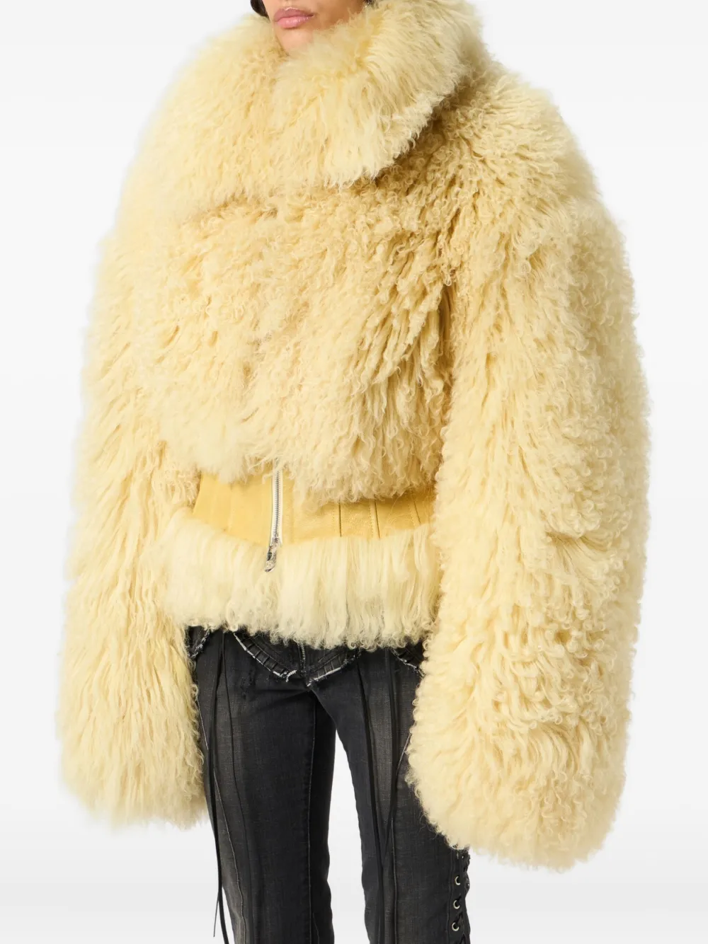 Blumarine High-neck Jacket In Yellow