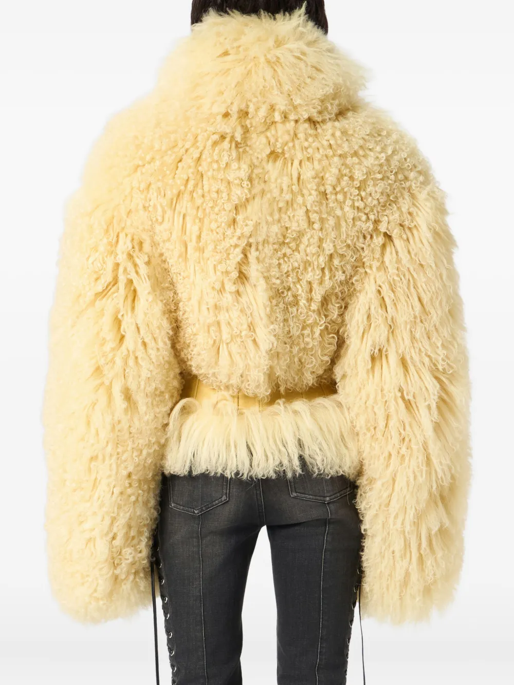 Blumarine High-neck Jacket In Yellow