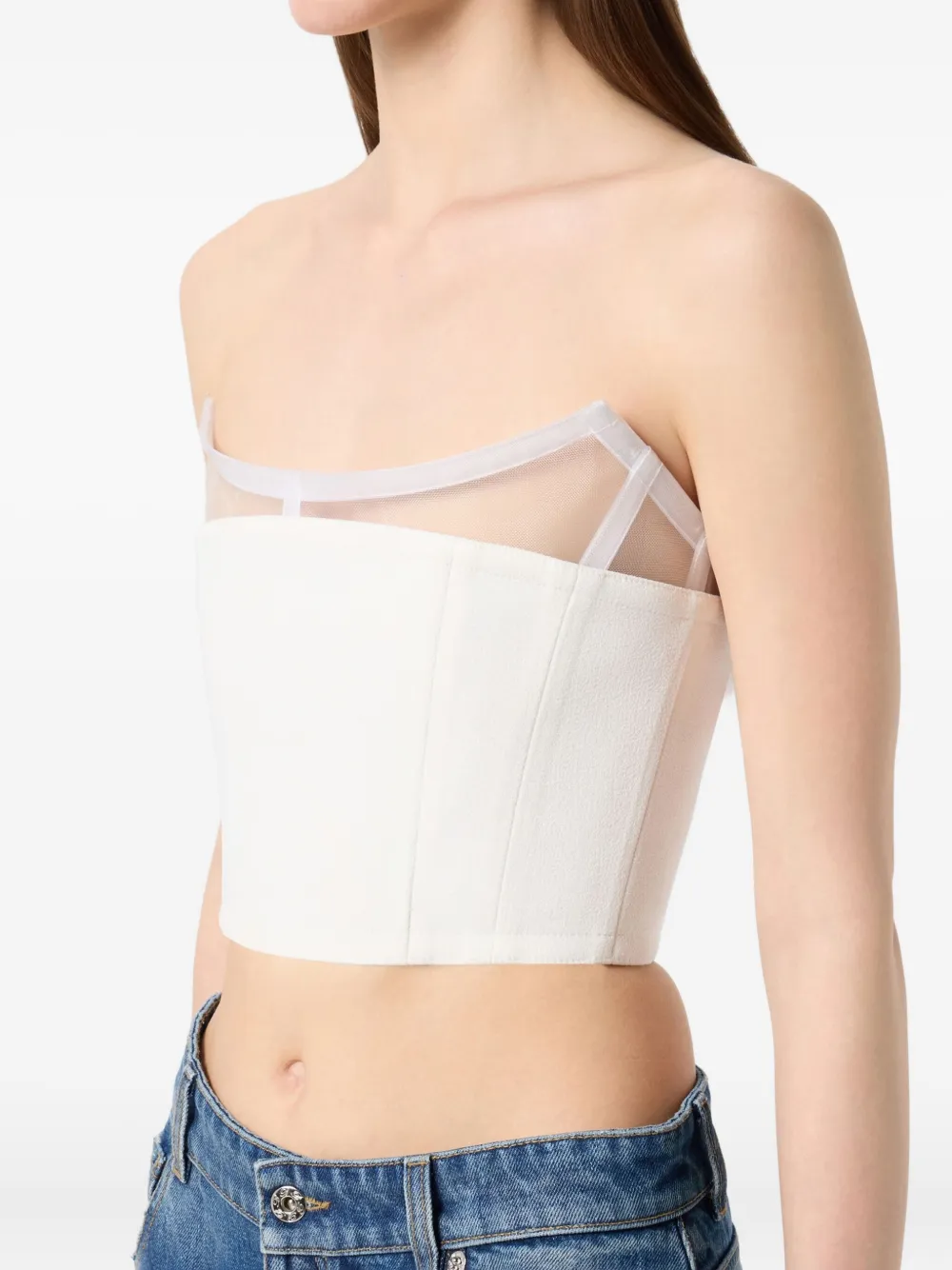 Blumarine Strapless Corset Top In White