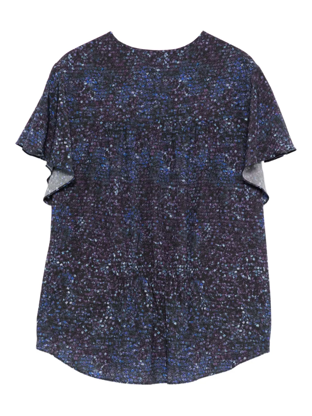 ISABEL MARANT Sally blouse met geplooide franje - Blauw