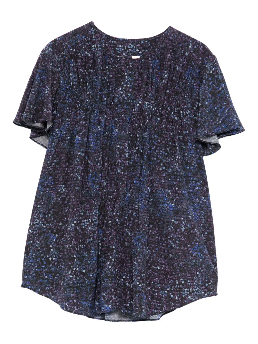 Isabel Marant Sally Pleated-frill Blouse In Blue
