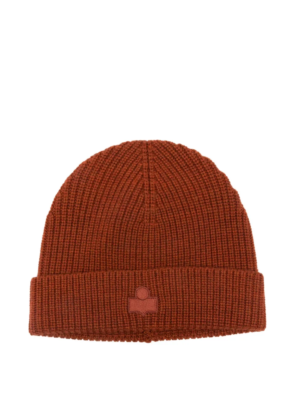 Isabel Marant Ribbed Logo Beanie In Brown