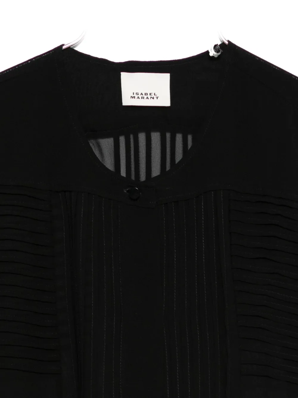Isabel Marant Pleated-panel Blouse In Black