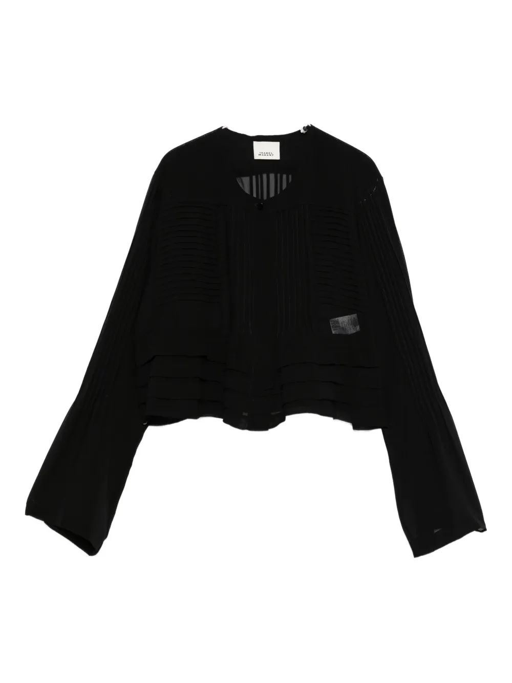 Isabel Marant Pleated-panel Blouse In Black