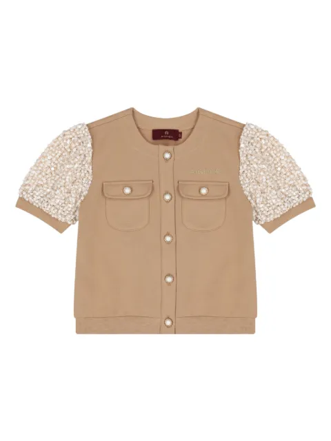 Aigner Kids embellished short-sleeves blouse