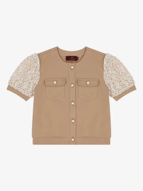 Aigner Kids embellished short-sleeves blouse