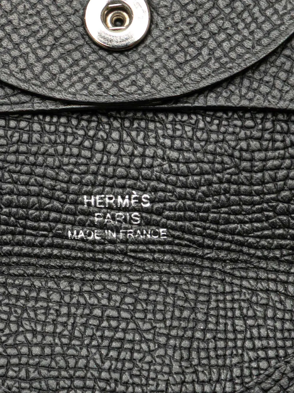Pre-owned Hermes 2022 Epsom Bastia Coin Pouch In Black
