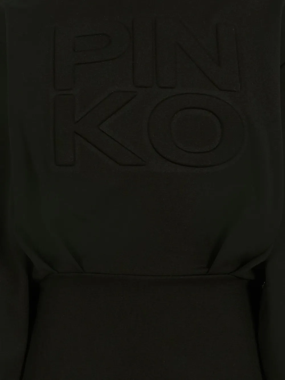 Pinko Logo-embossed Long-sleeved Casual Dress In Black