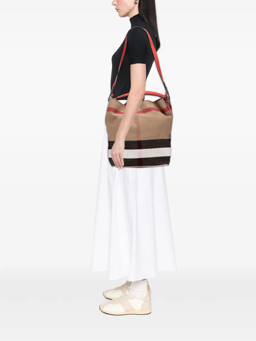 Burberry Pre-Owned 2000-2017 Medium Mega Check Canvas Ashby Bucket Bag satchel | Pre-Owned | Image 2