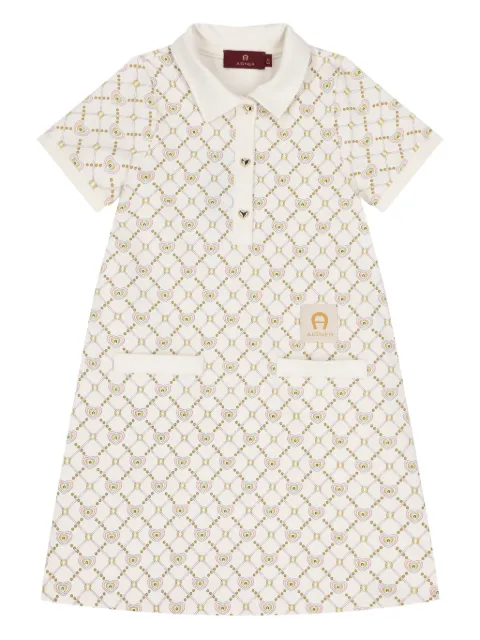 Aigner Kids logo heart polo-collar casual dress
