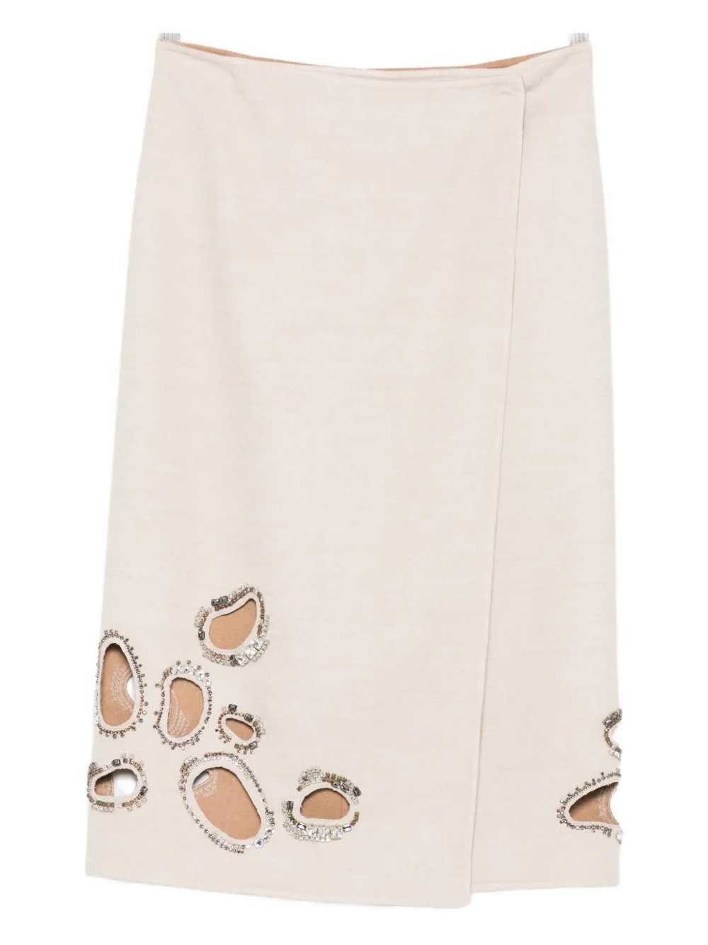 Fabiana Filippi embellished cut-out midi skirt - Toni neutri