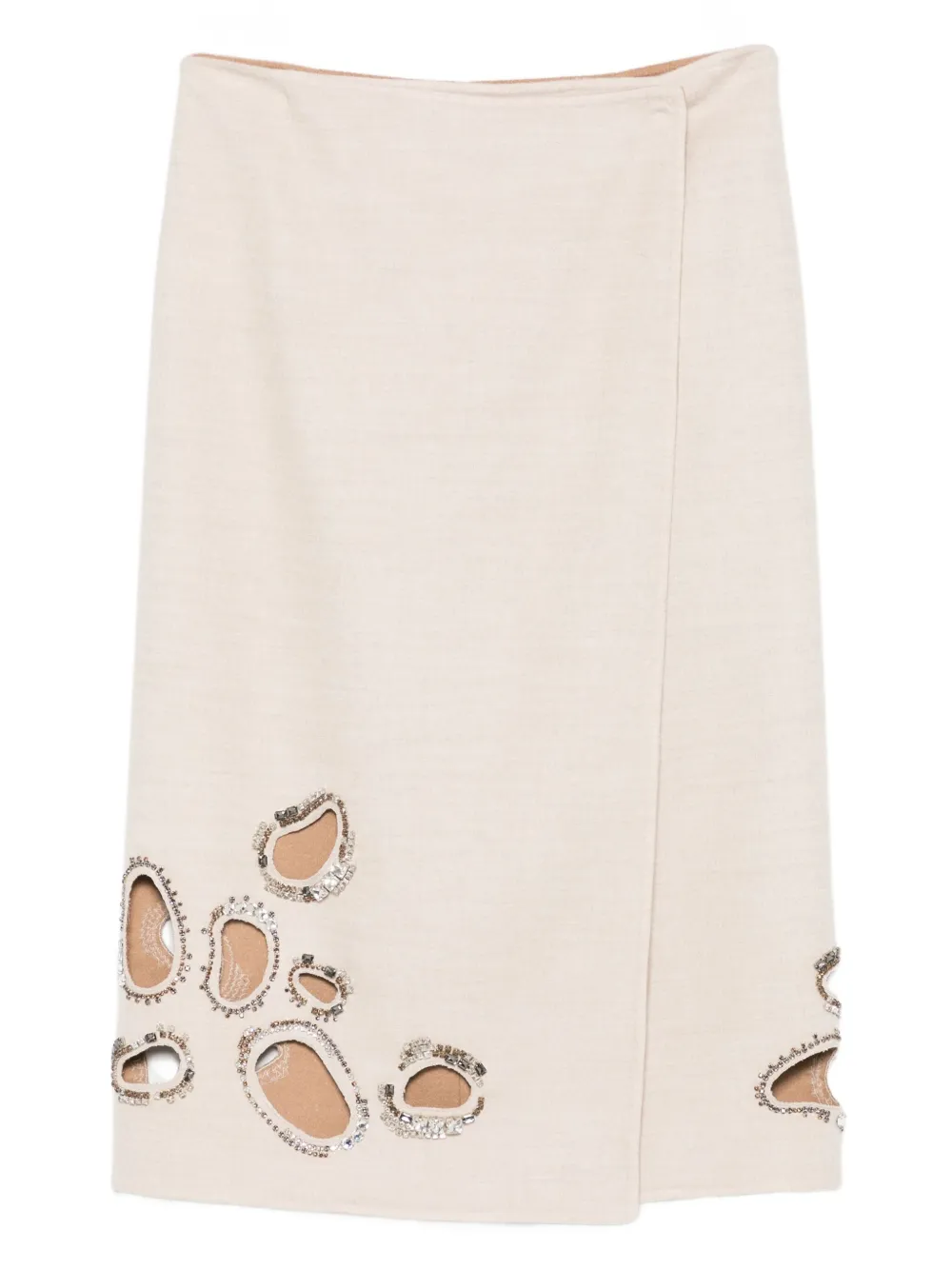 Fabiana Filippi embellished cut-out midi skirt | Neutrals | Image 1