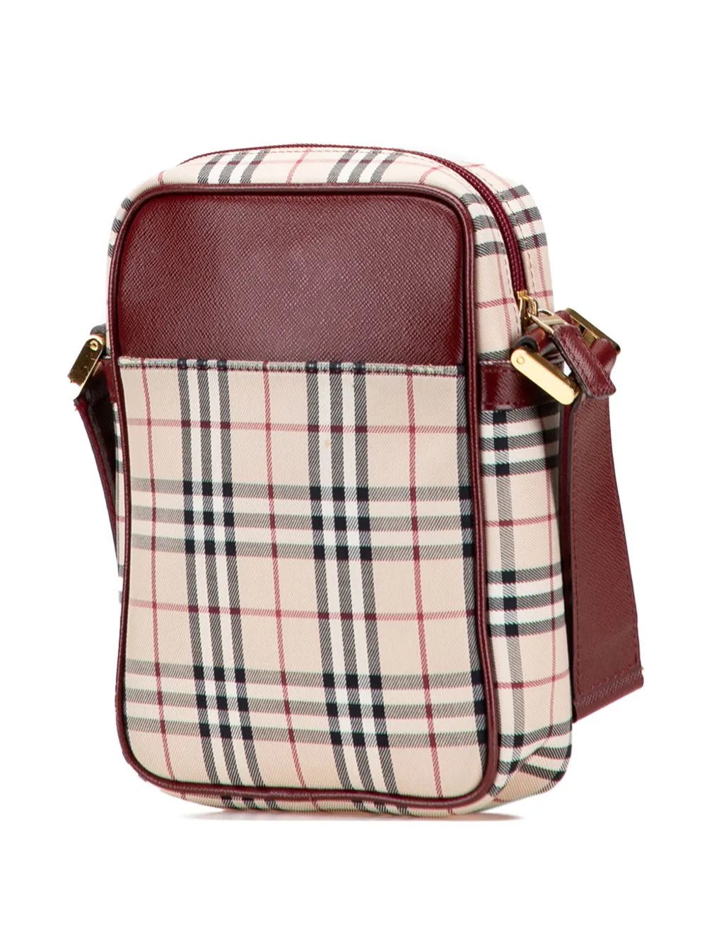 Pre-owned Burberry 2000-2017 House Check Canvas Crossbody Bag In Brown