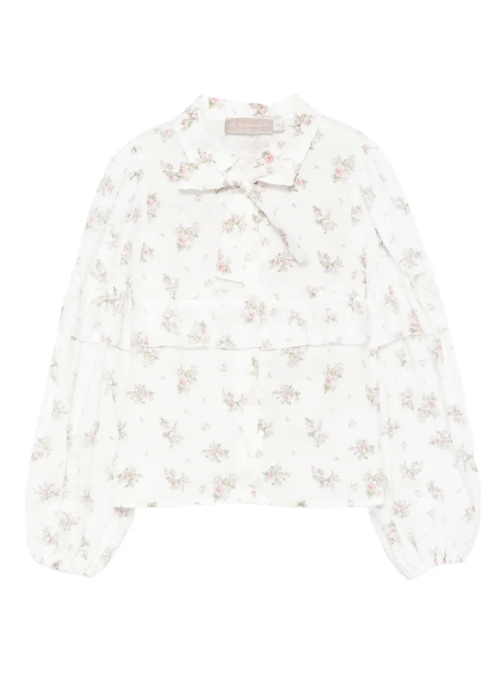 La Stupenderia floral-print ruffled blouse | White | Image 1