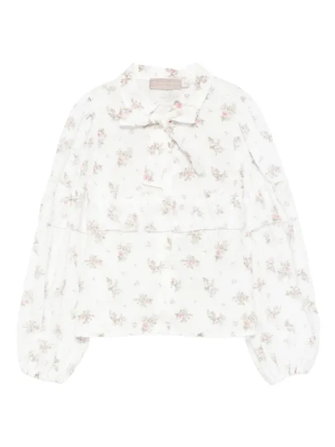 La Stupenderia floral-print ruffled blouse