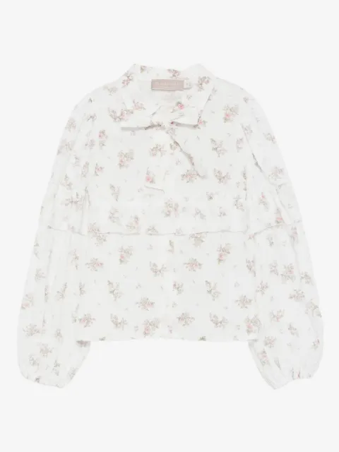 La Stupenderia floral-print ruffled blouse