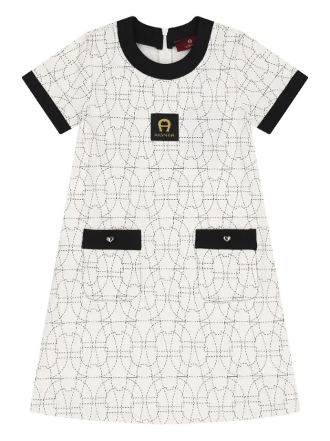 Aigner Kids logo-pattern short-sleeved casual dress