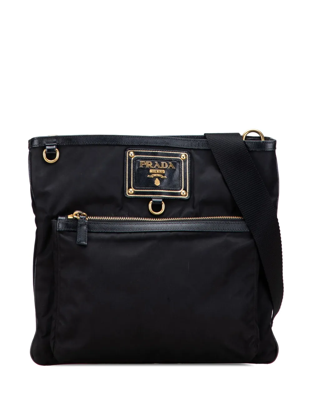 Prada Pre-Owned 2013-2025 Saffiano Trimmed Tessuto Snap crossbody bag Prada Pre-Owned 2013-2025 Saffiano Trimmed Tessuto Snap crossbody bag